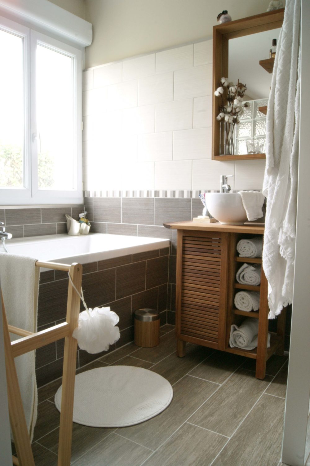 salle de bain suite parentale meuble en teck